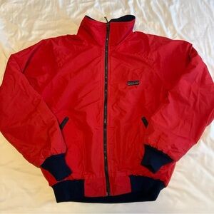 Vintage 90’s Patagonia Blue Fleece Lined Medium Bomber Jacket Made in USA Nylon